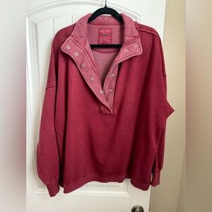 Aerie Getaway Quarter Snap Sweatshirt